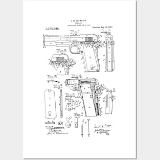 1911 Pistol Takedown Patent (black) Posters and Art